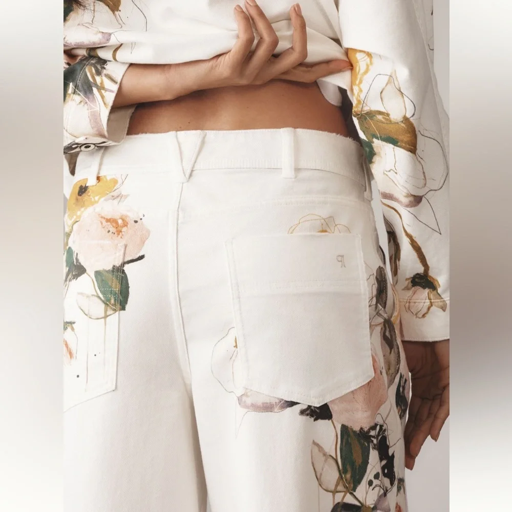 Leigh Viner x Anthropologie Relaxed Cuffed Wide-Leg Trousers (28 Tall) - Picture 5 of 5
